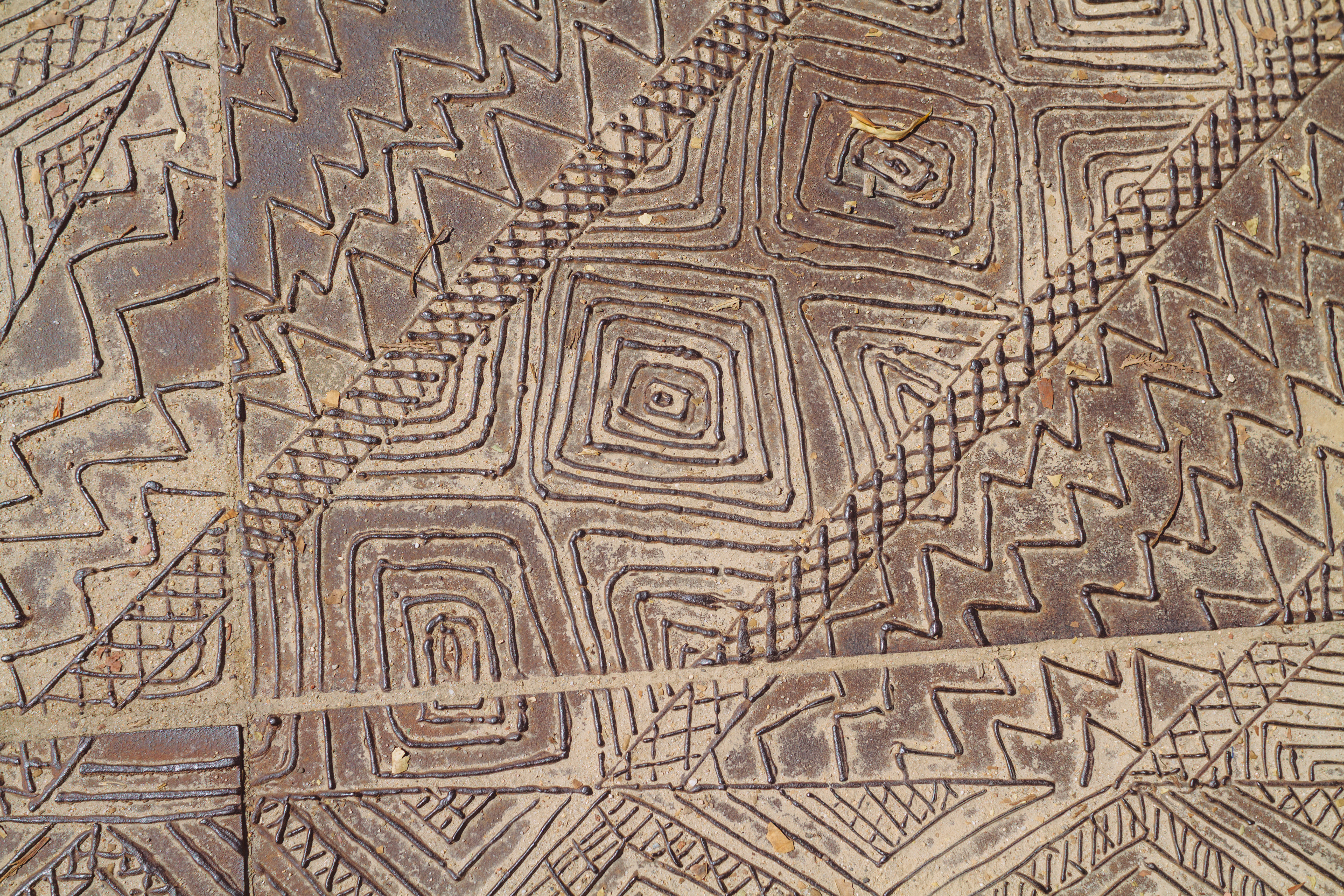 Close up detail of Aboriginal sculpture at Birrarung Marr