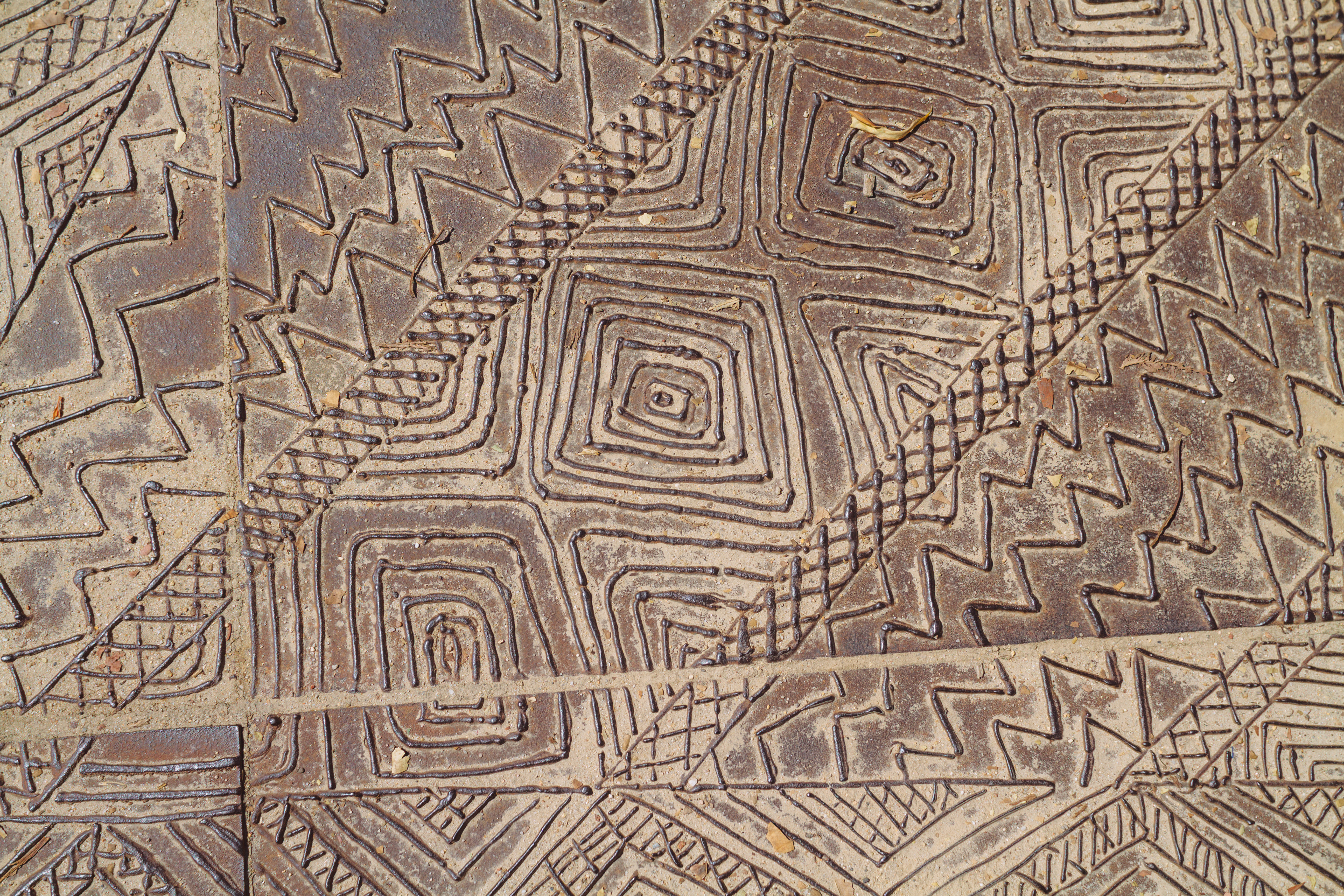 Close up detail of Aboriginal sculpture at Birrarung Marr