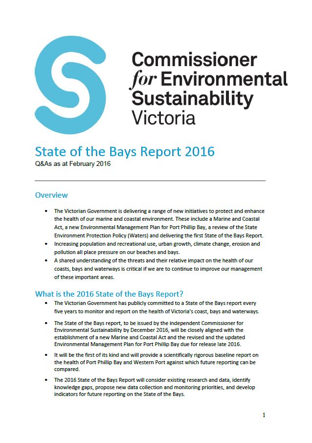 State of the Bays Report 2016 Q&As