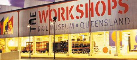 photo of the rail museum in QLD with a train inside